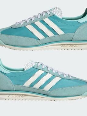 adidas SL 72 OG Women's Turquoise Retro Runner Sneakers with White Stripes